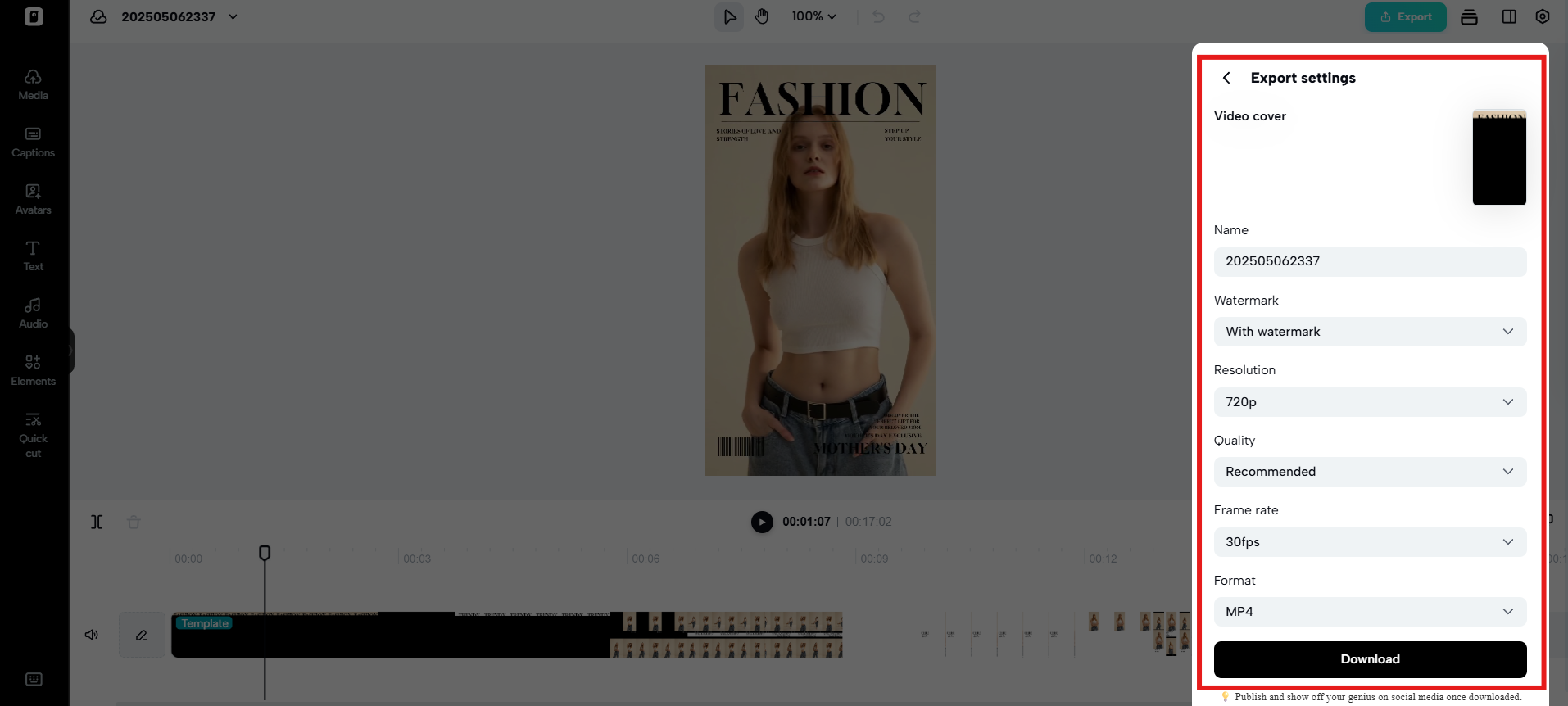 Export and publish to TikTok