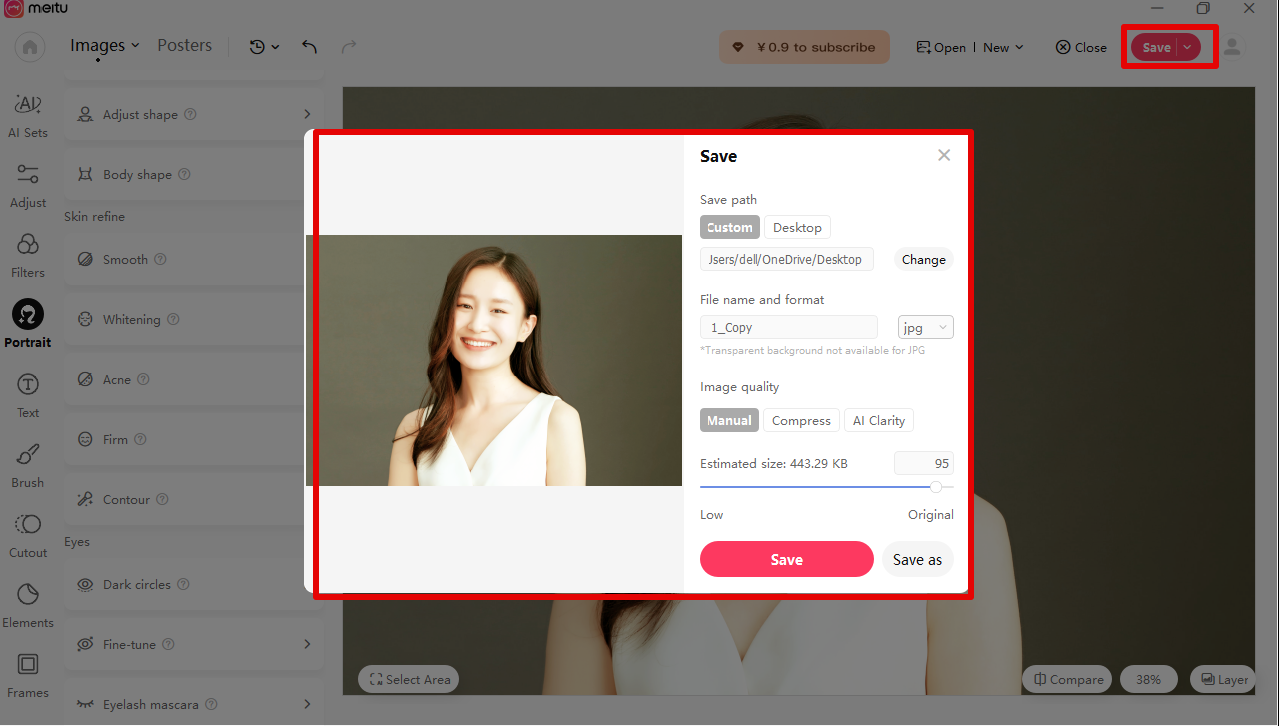 export picture from Meitu