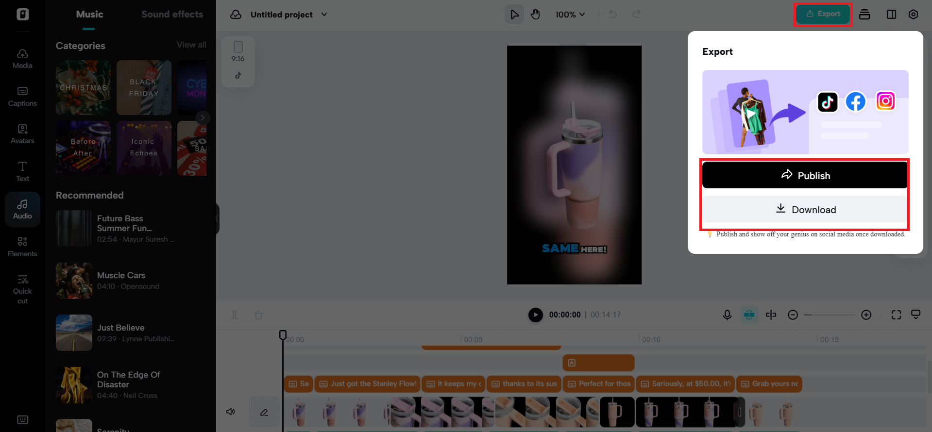 Export your video