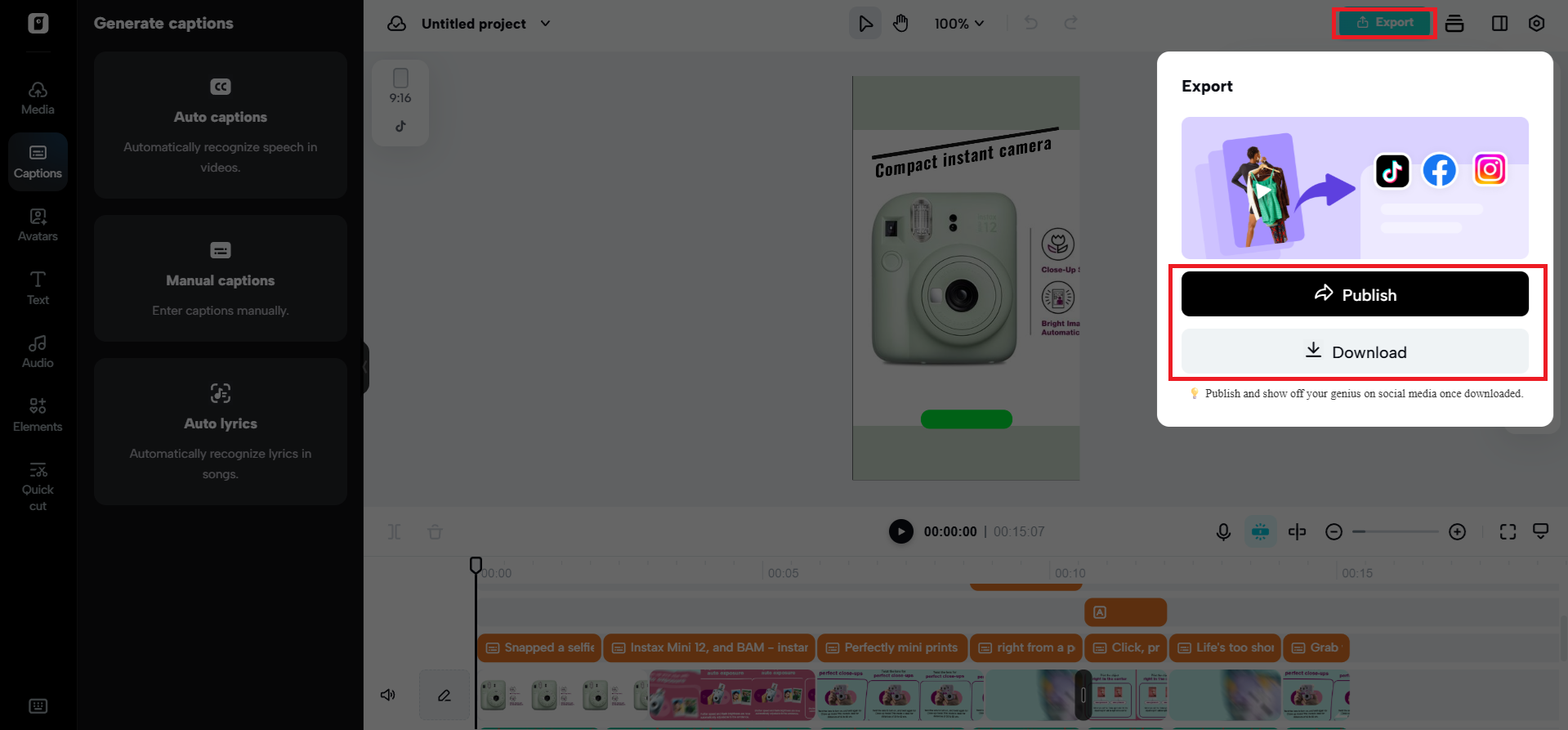 Export your video