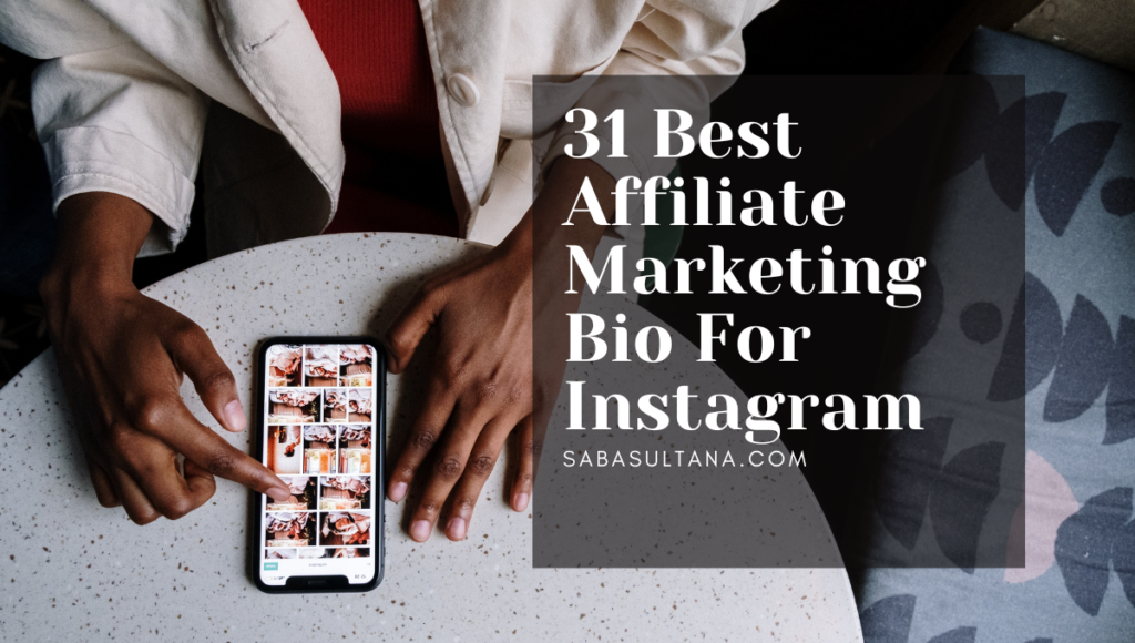 Interface of business bio for affiliate marketing