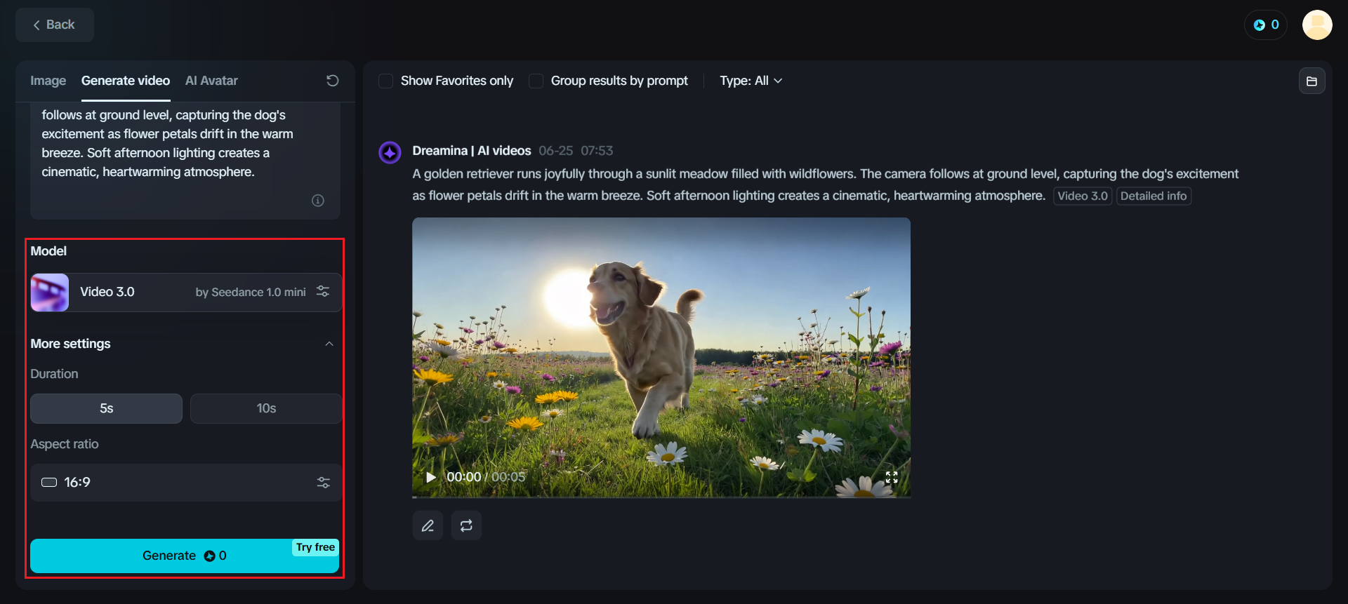 Generate your video