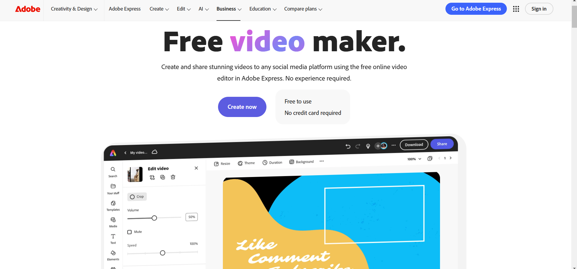 Adobe video maker to edit video