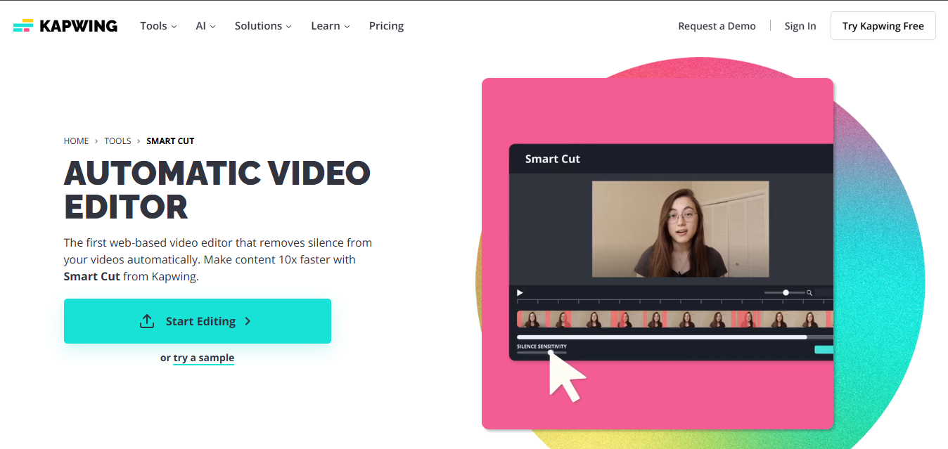 Kapwing auto video editing tool