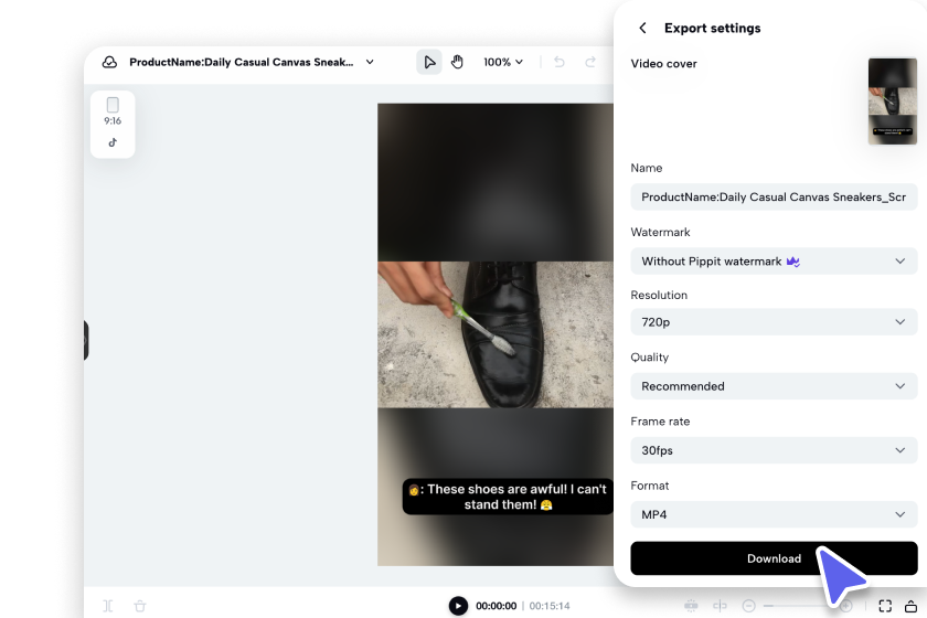 Preview and export your video