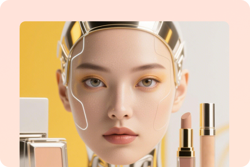 AI-generator voor gezichtsproducten in de cosmetica