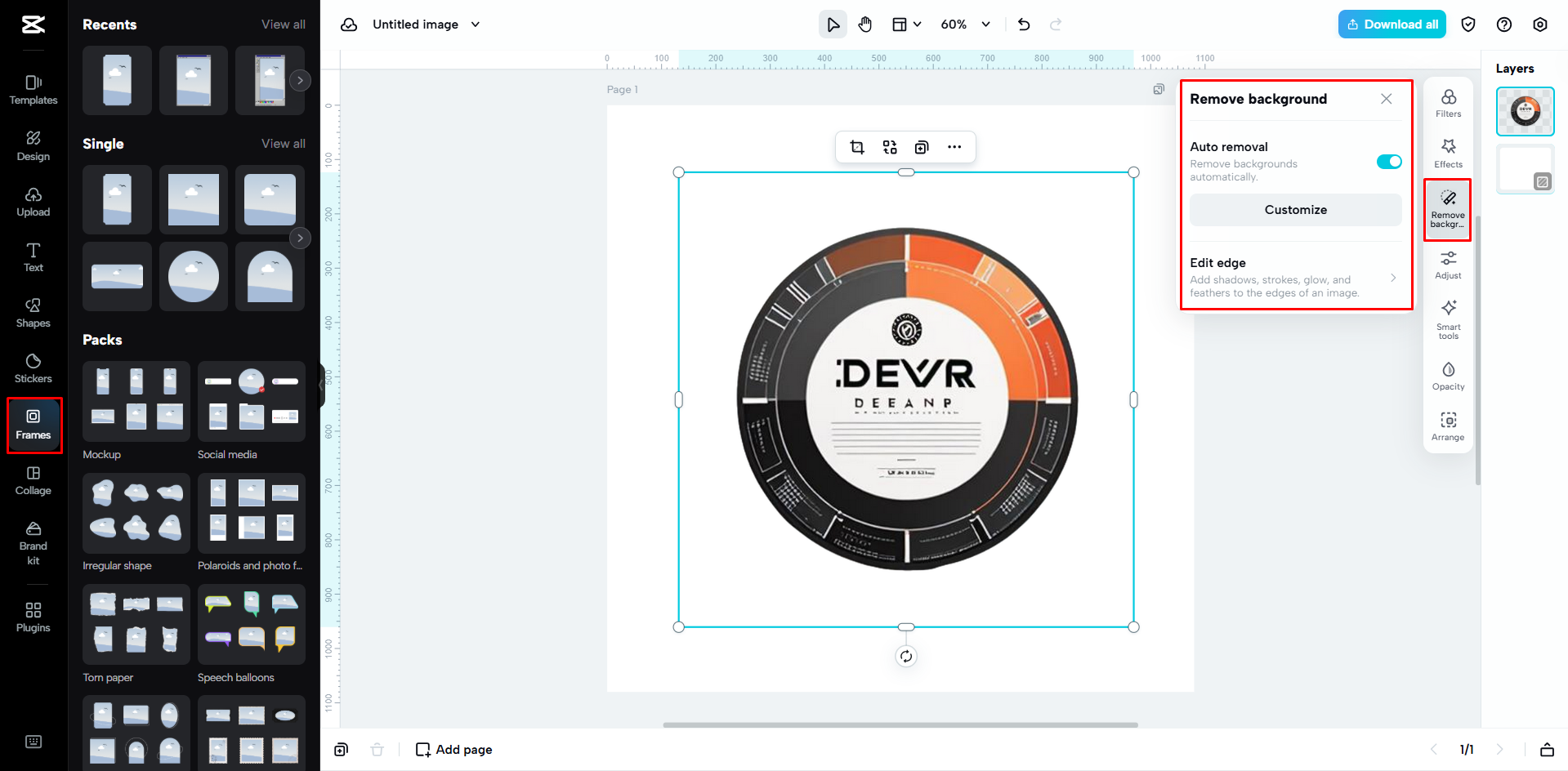 Mengedit logo yang dihasilkan AI dengan CapCut Web