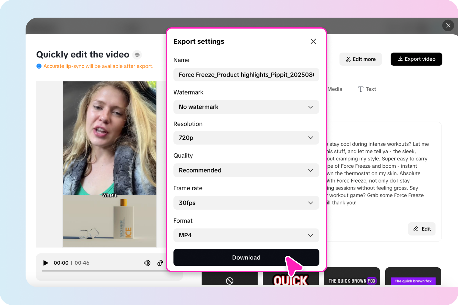 Export your video