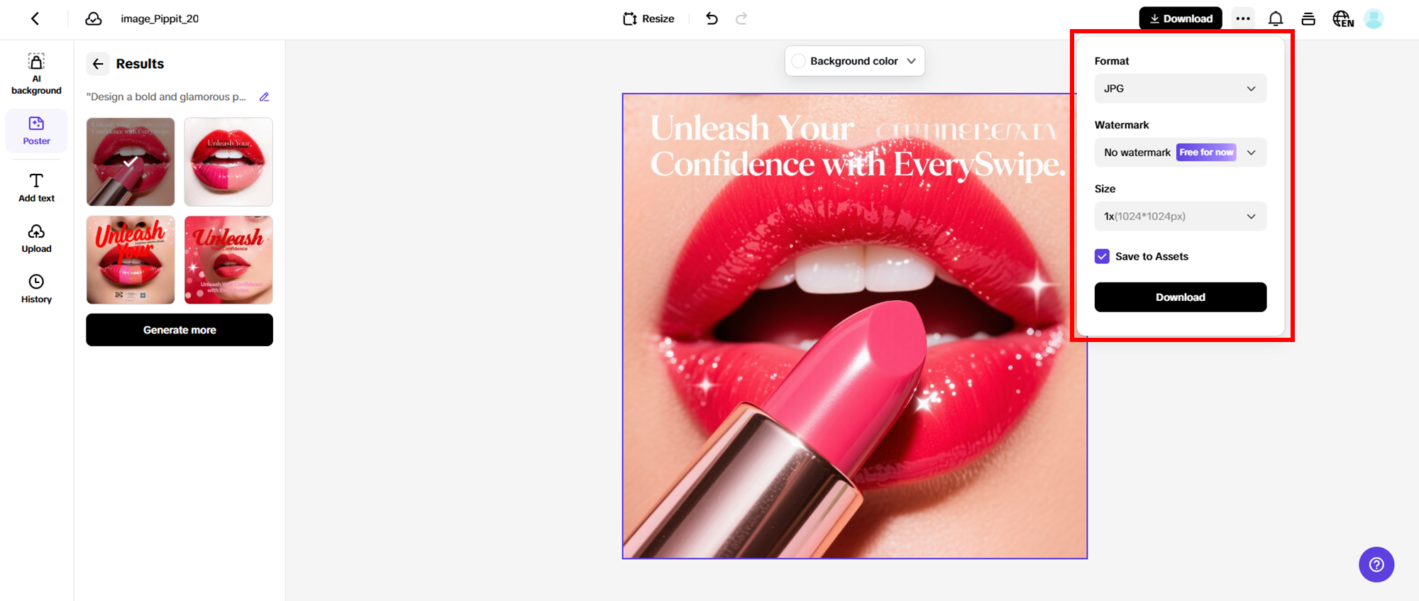 Export your poster