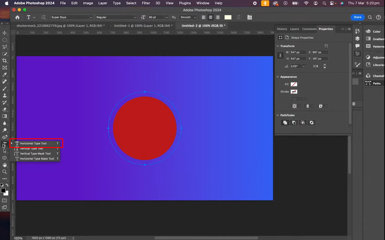 Ajout de texte le long du chemin du cercle pour l'envelopper dans Photoshop
