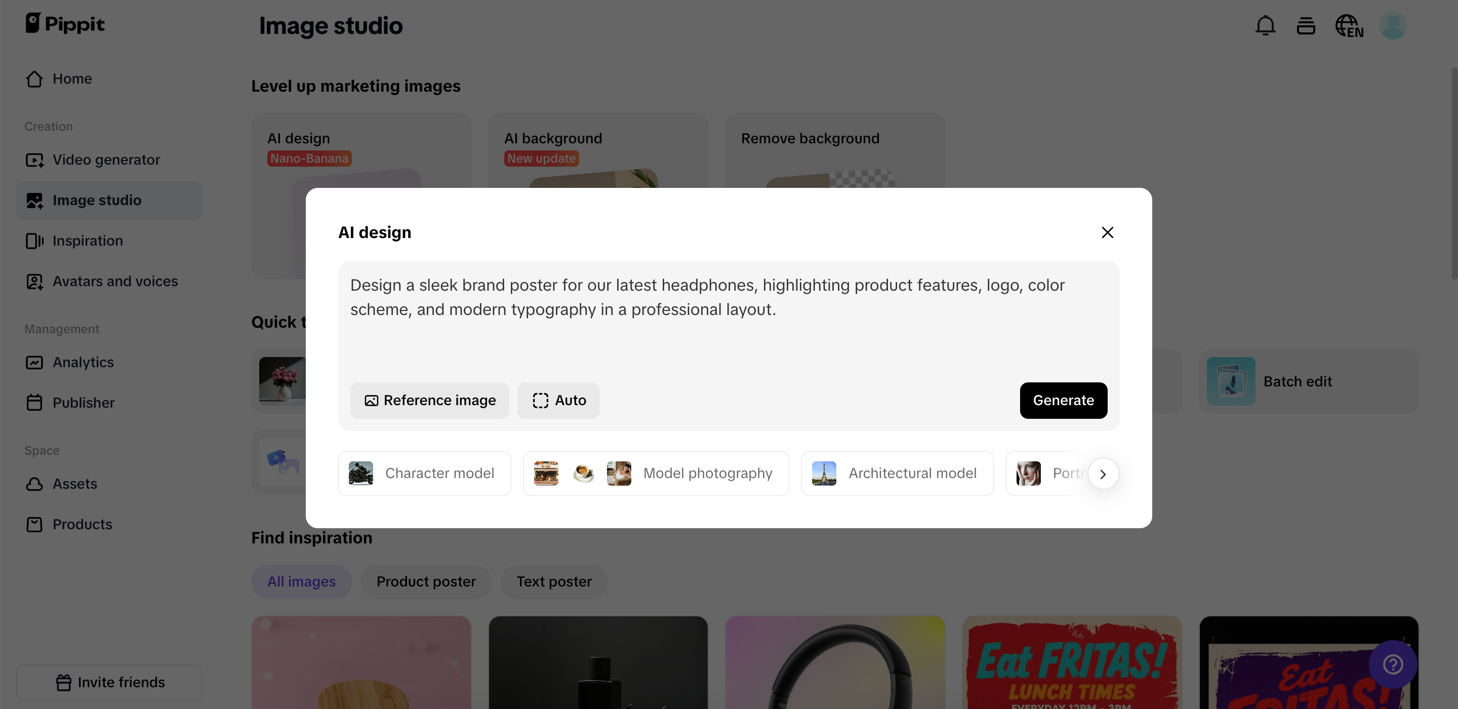 Generate images from prompts