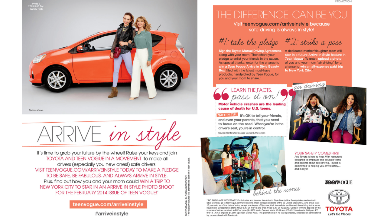 TOYOTA #arriveinstyle automotive campaign