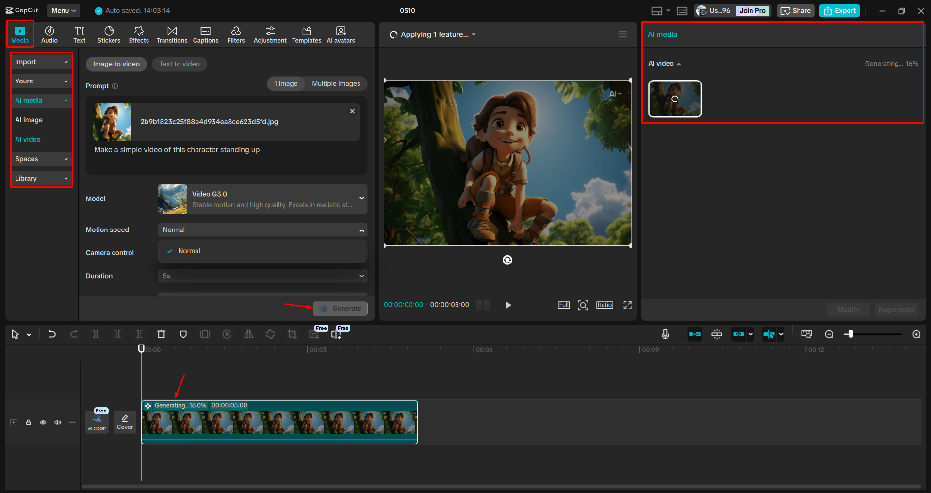 Pagbuo ng AI video gamit ang CapCut desktop video editor
