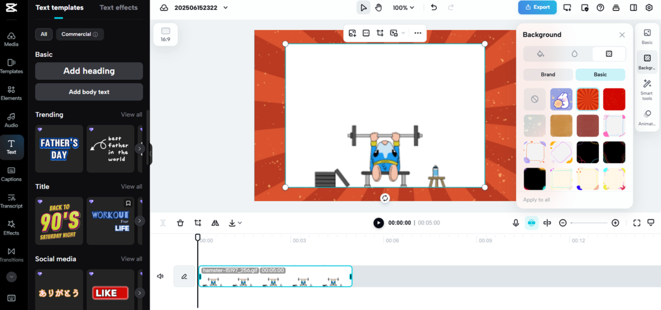 Interfaz de CapCut Web - el GIF animado perfecto para creador de videos