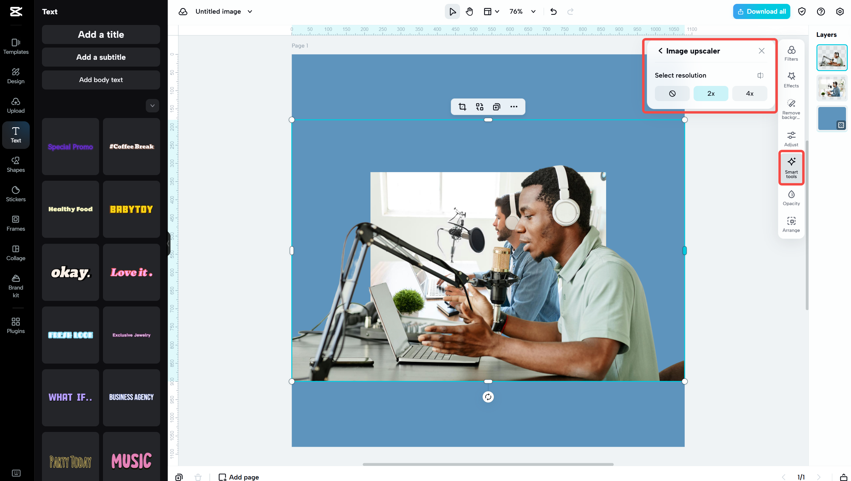Mejorar la imagen con IA en CapCut Web