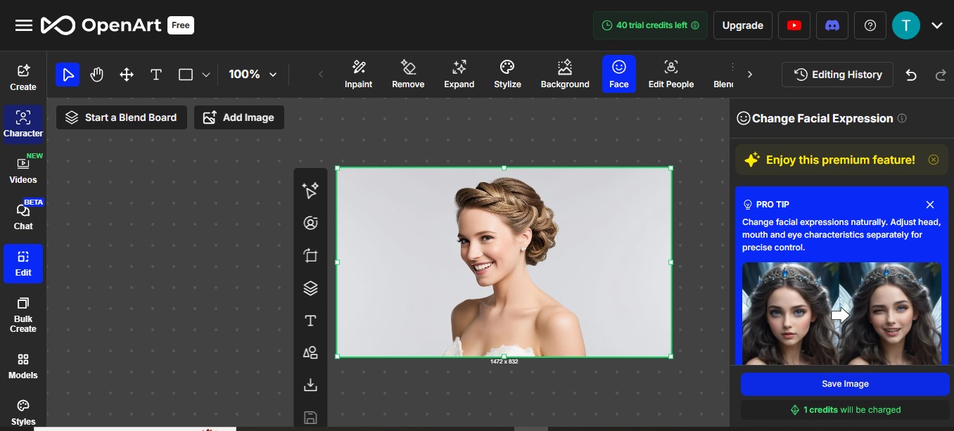 OpenArt - the best photo face editor online for free