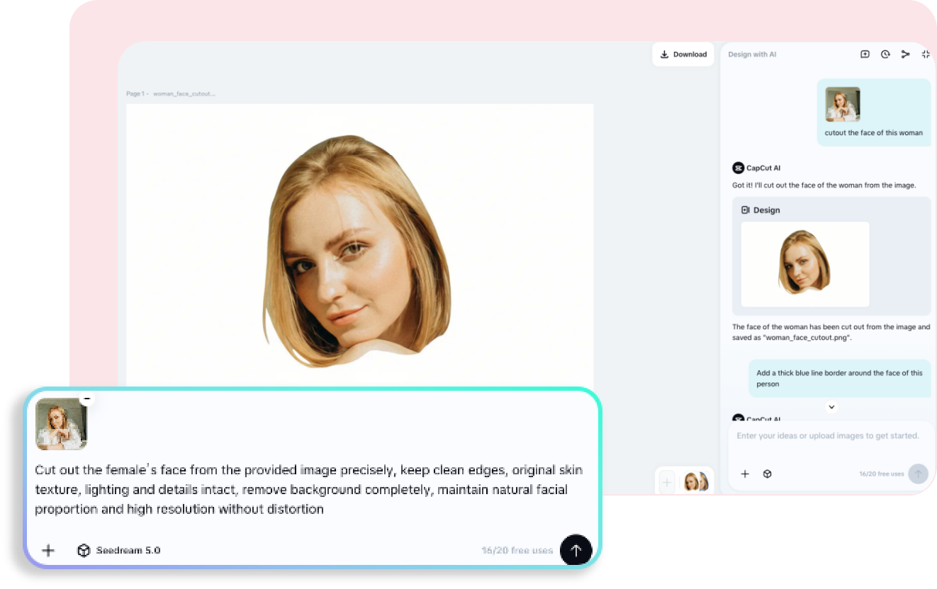 Step 2: Upload Image and Apply Face Cutout