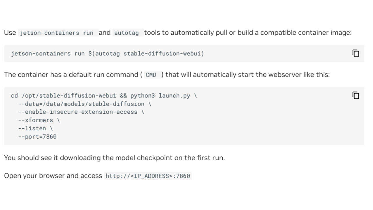Esegui il comando jetson-containers