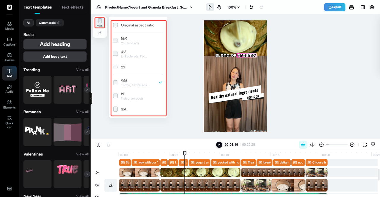 Resize your video for different platforms