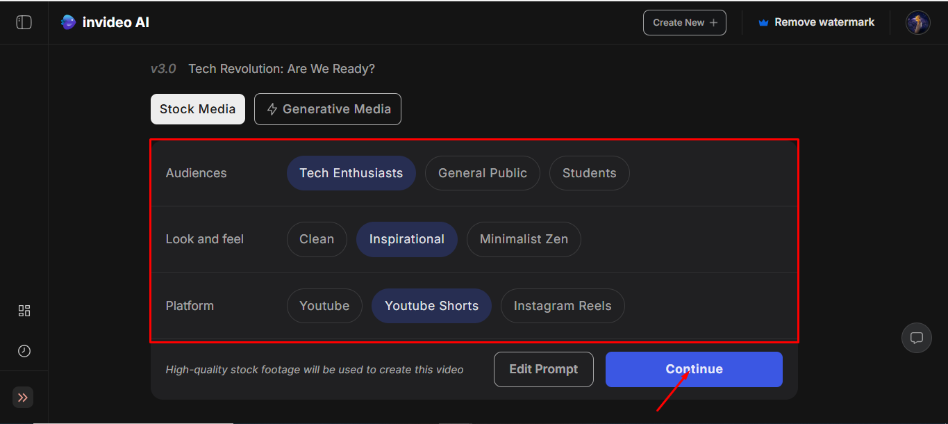 Generazione di video utilizzando InVideo AI