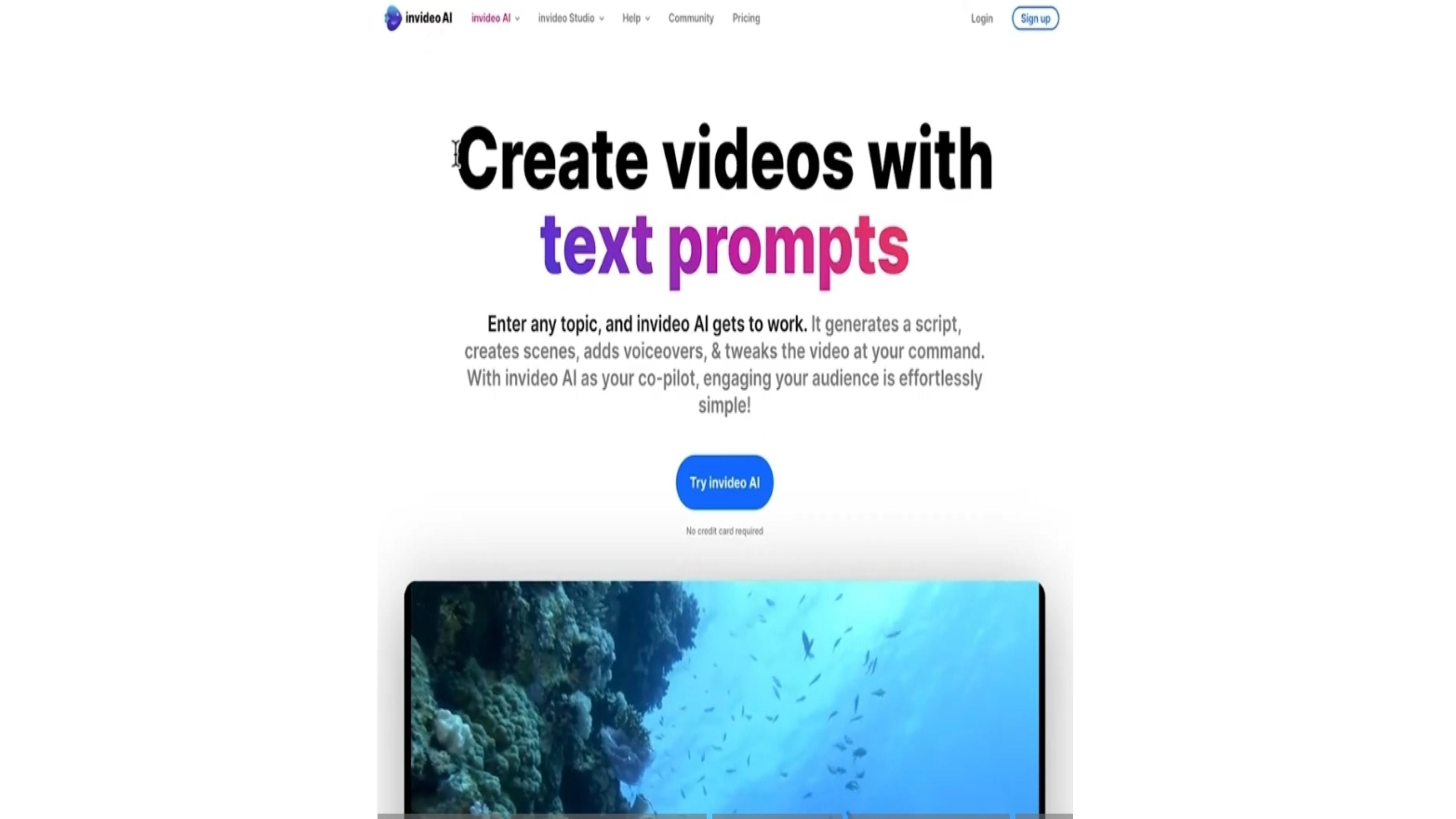 AI video generator tekst-naar-video: InVideo AI