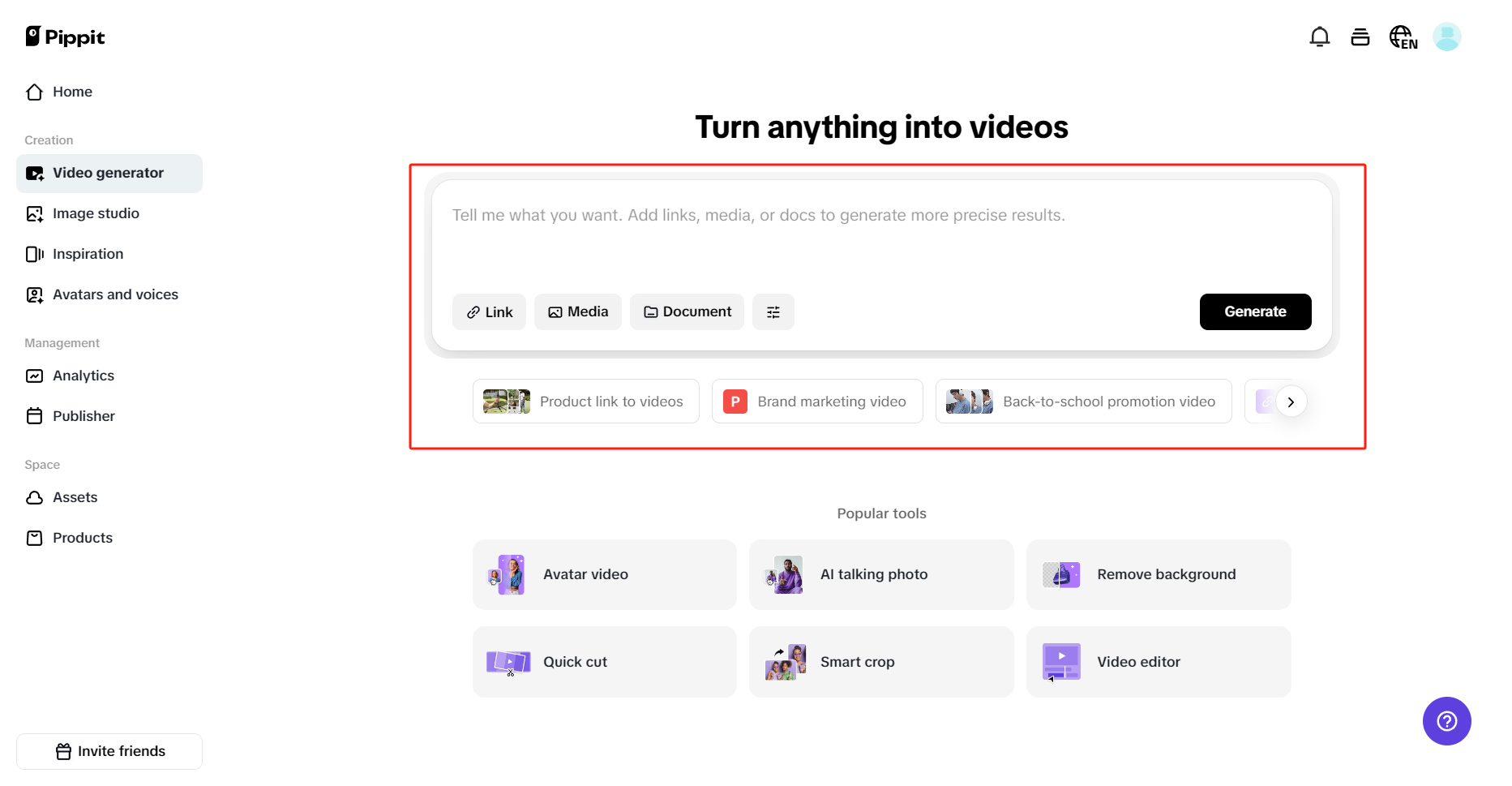 AI video generation