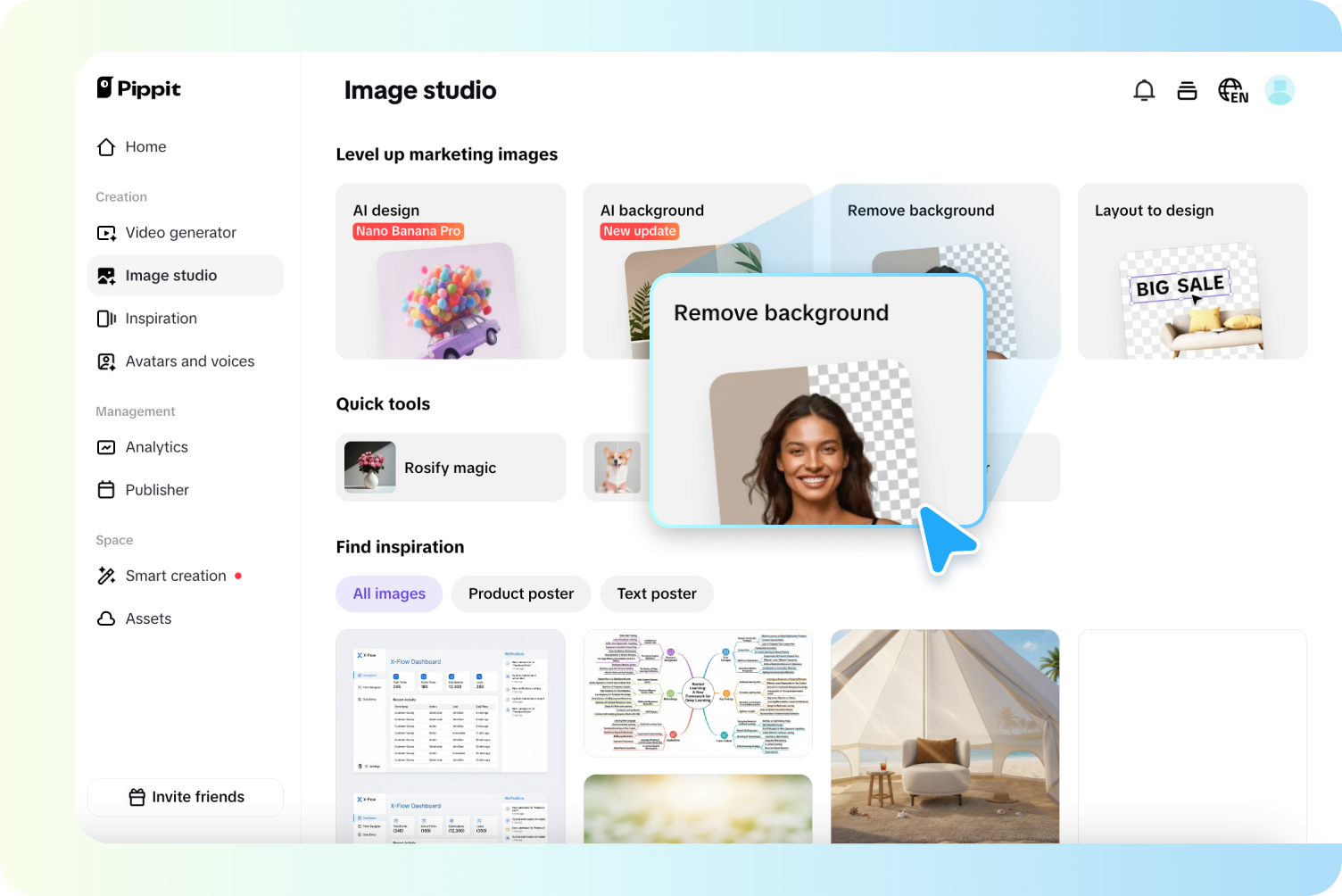  access the remove background feature