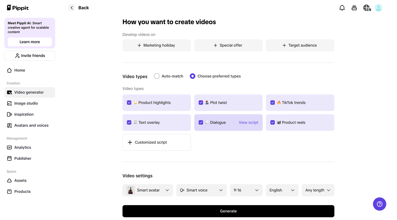 Customize video settings