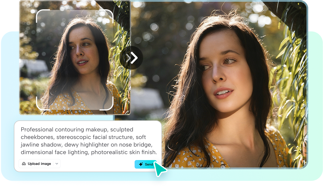 AI face contouring and highlighting