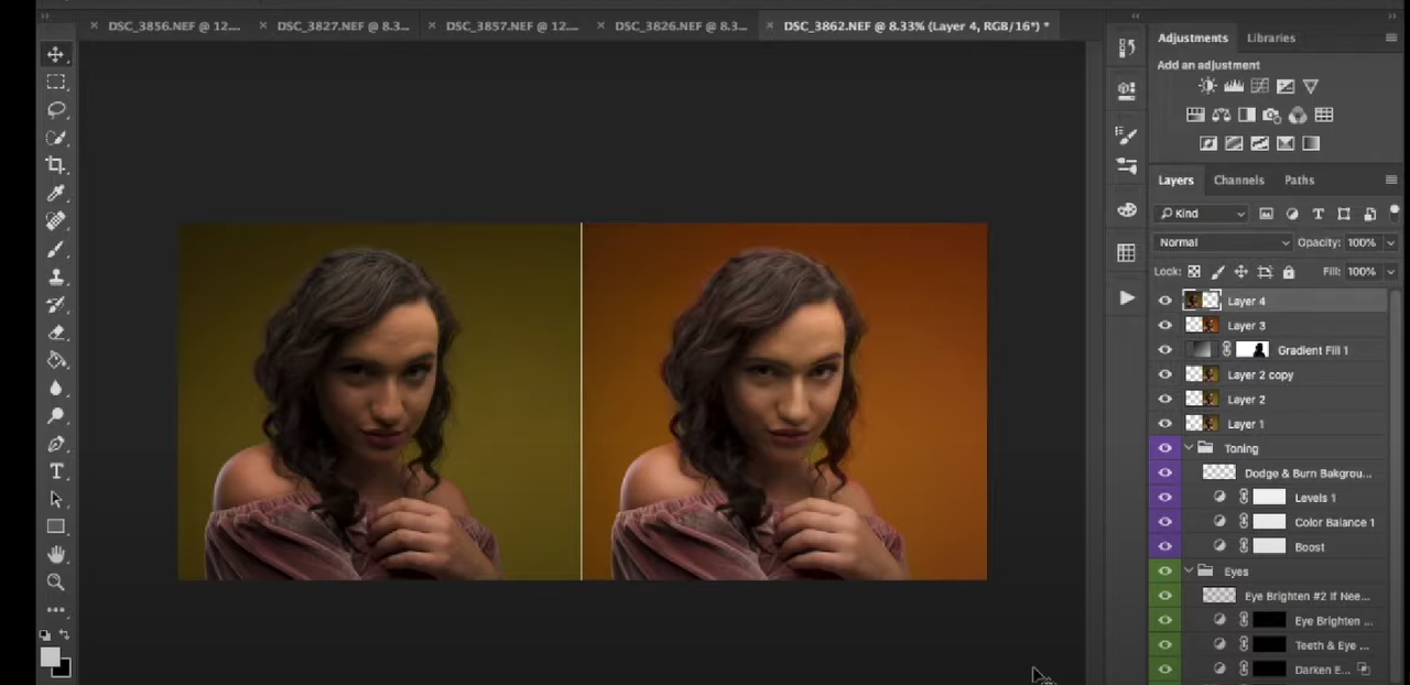 Adobe photoshop's before and after ad creation