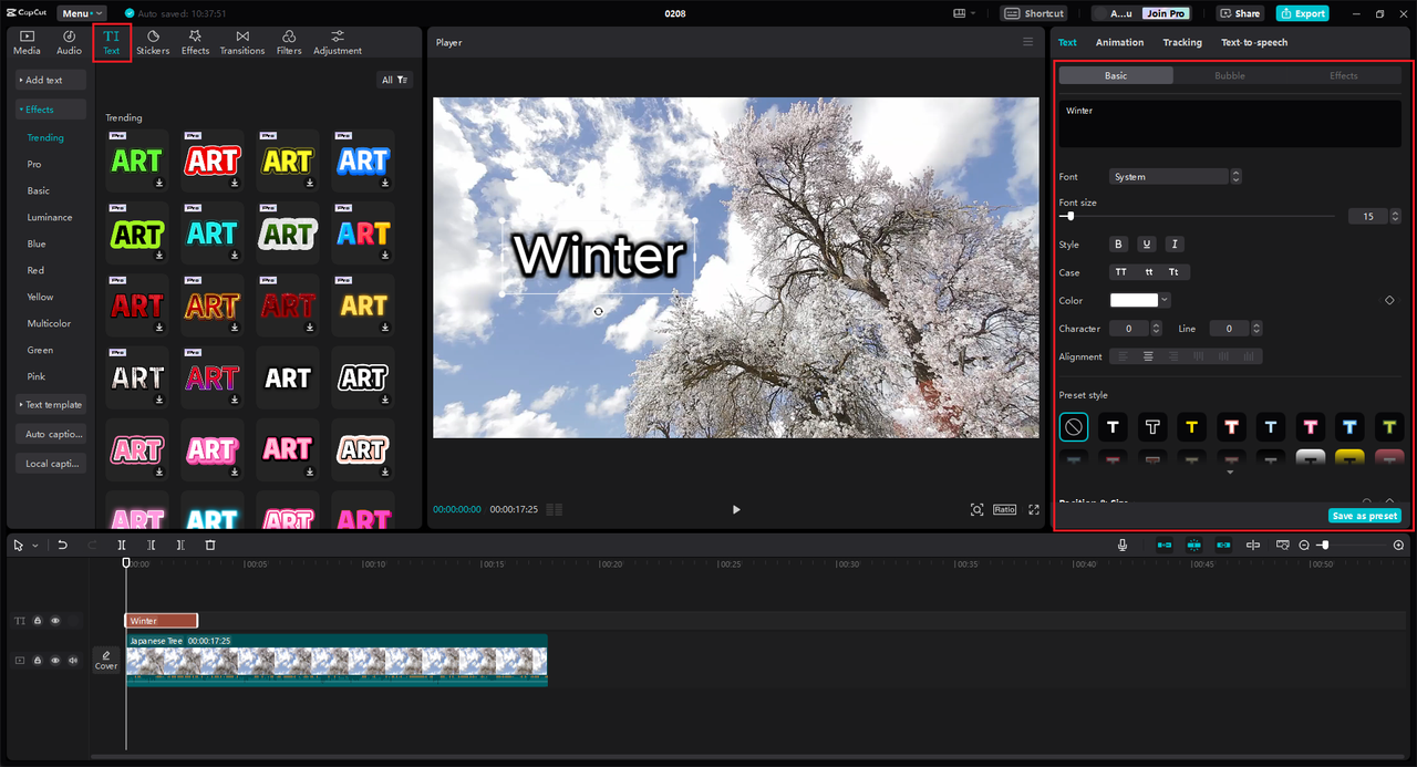 Import media and add text