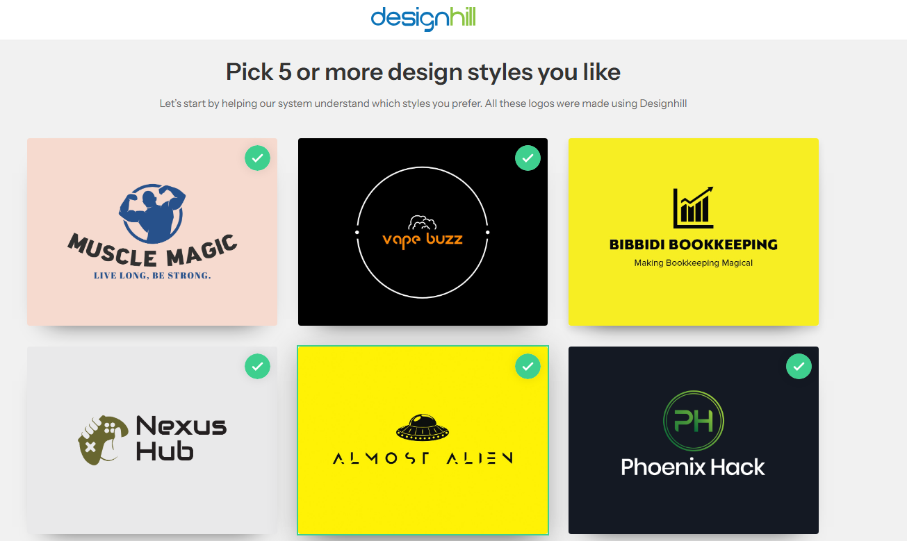 Select logo styles & templates