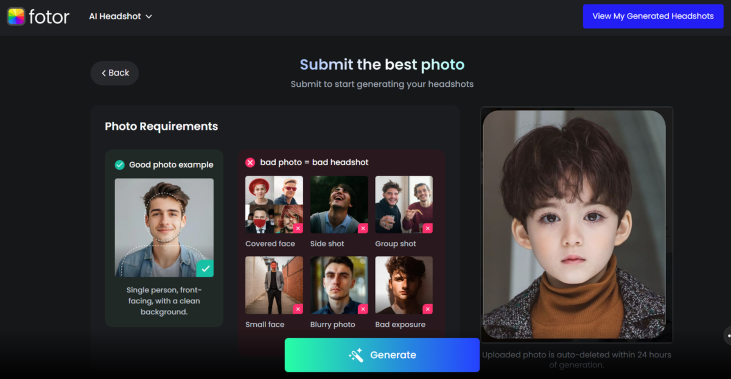 Fotor - the ideal tool to  create an avatar from a photo