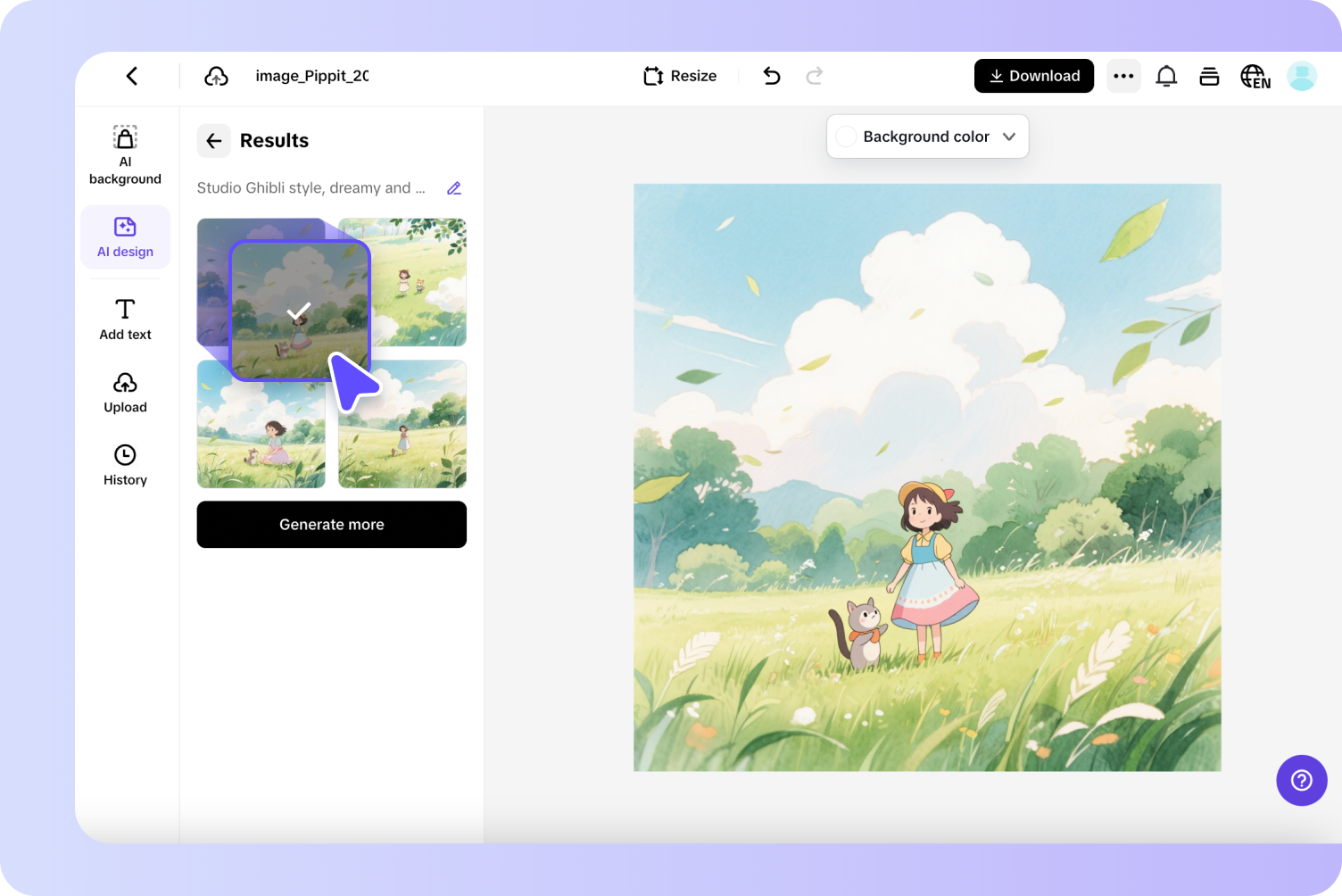 produce Ghibli art