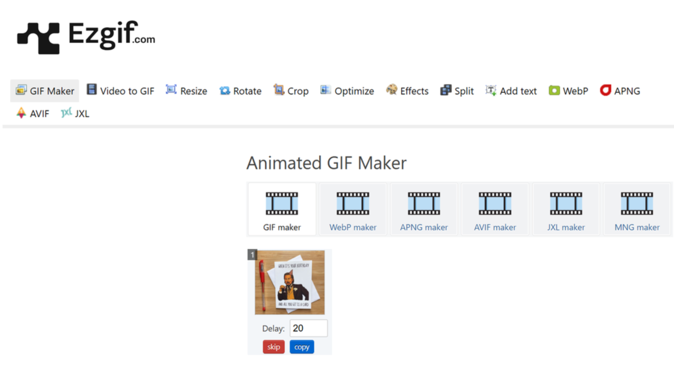 Ezgif - l'outil pratique pour transformer des images en GIFs