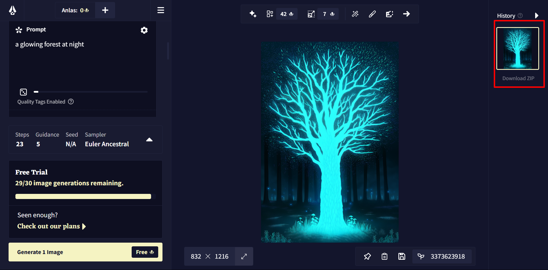 Generating the image using Novel AI image generators for free