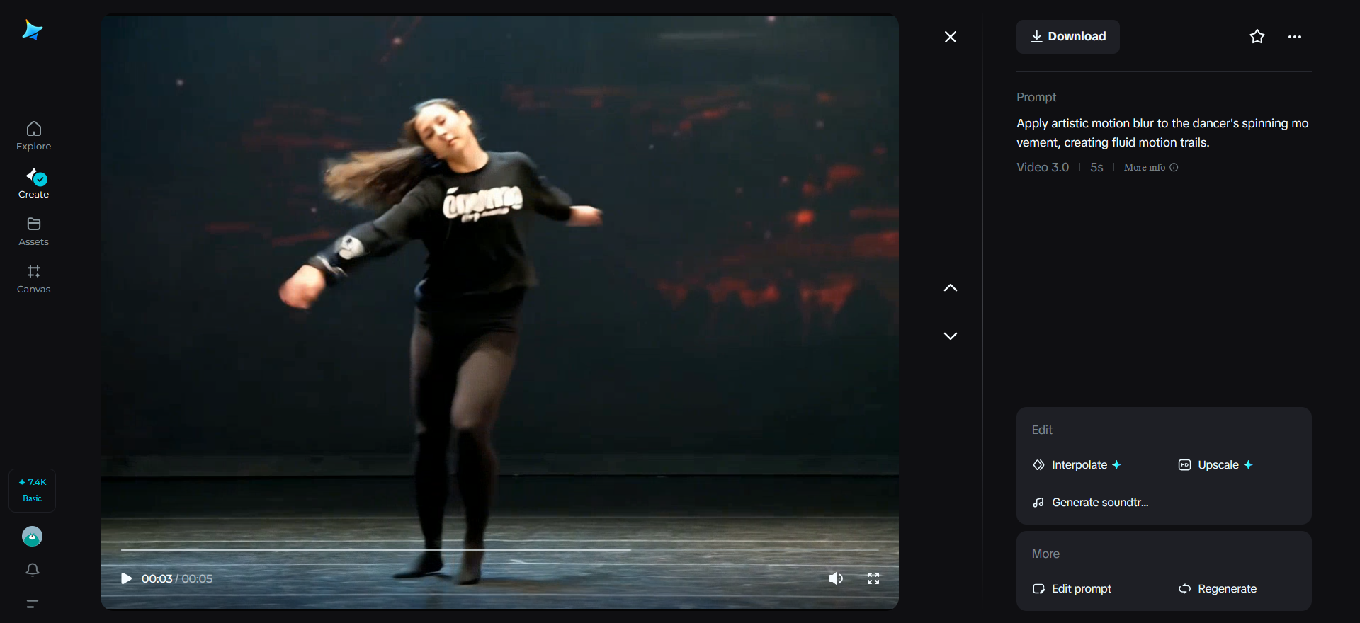 Dance performance artistry