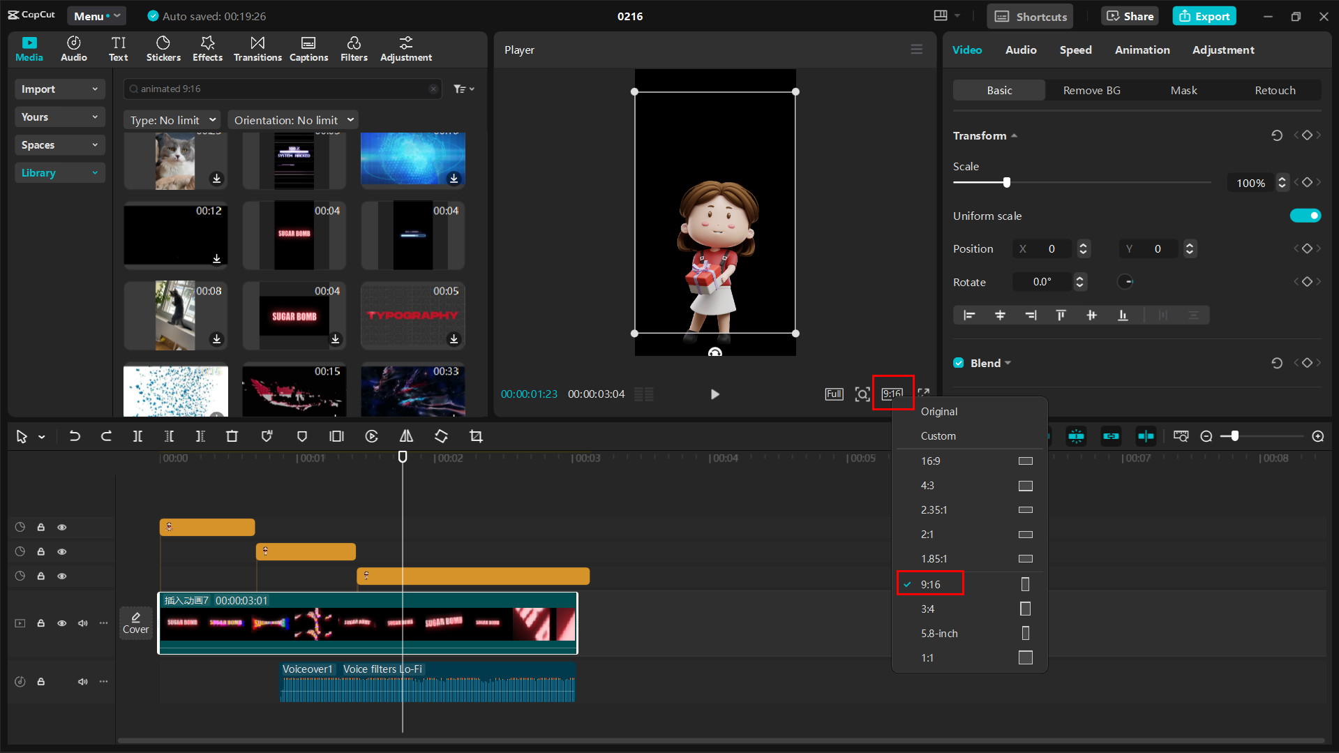 Ajuste del tamaño del video en CapCut el editor de video de escritorio