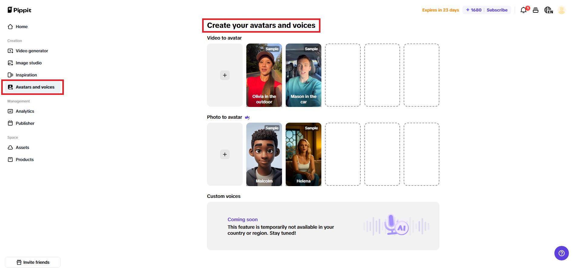 AI avatars and custom voiceovers