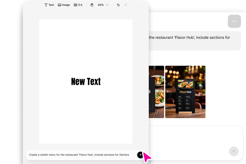 Edit your creative menu card design
