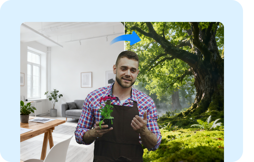  Remove video backgrounds to localize speeches and presentation videos