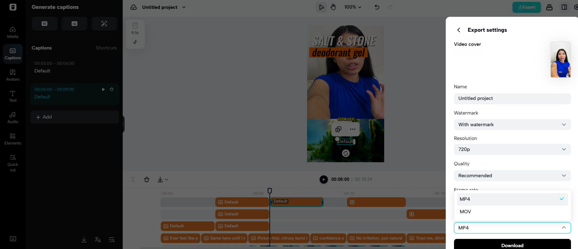 Exportujte v různých formátech