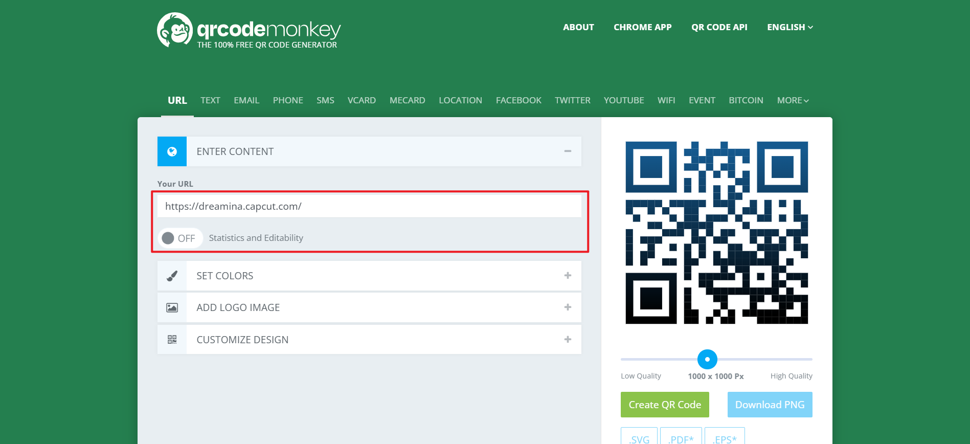 Generador de código QR con