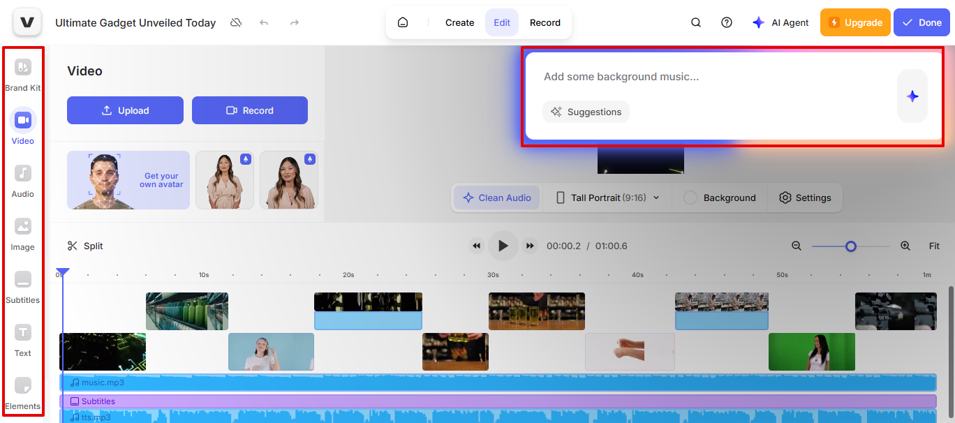 VEED.io creador de videos con texto a voz