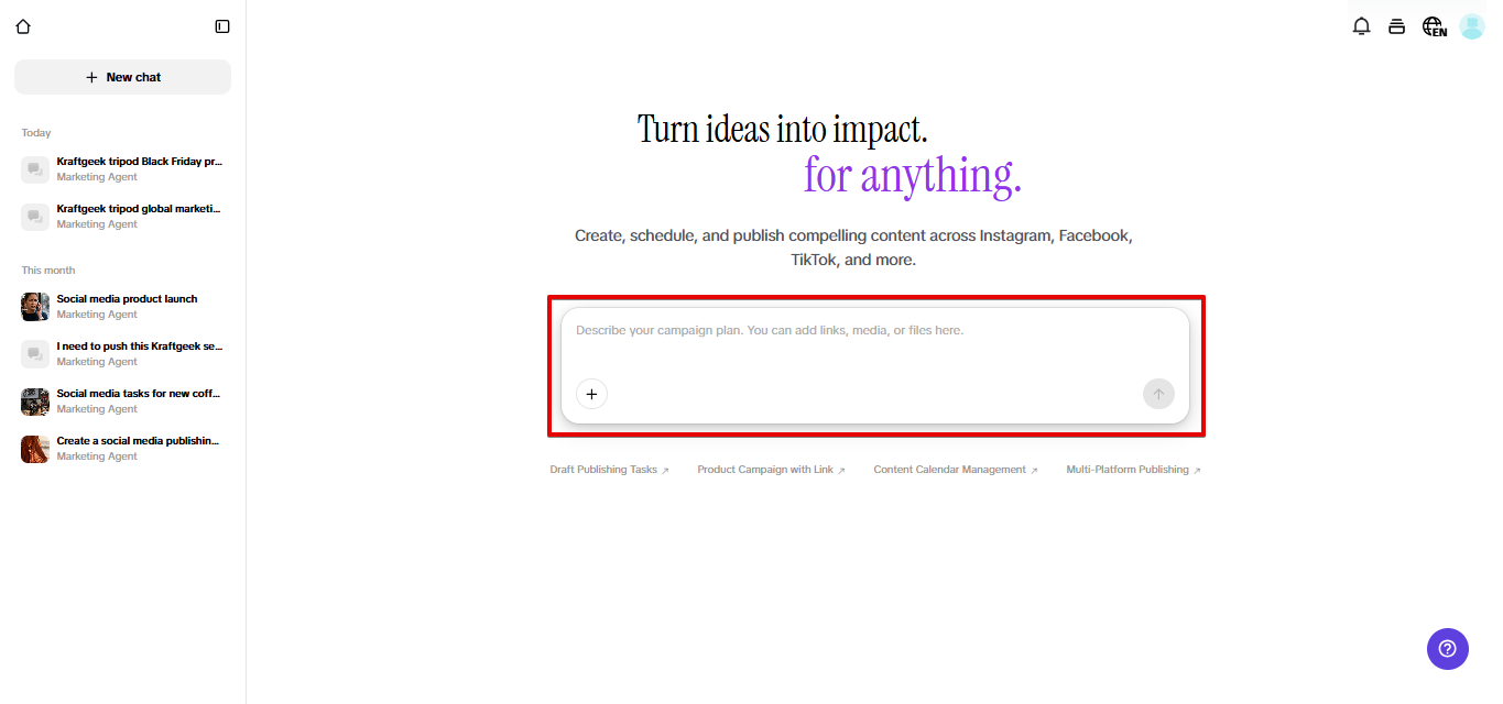 Access the Vibe marketing tool