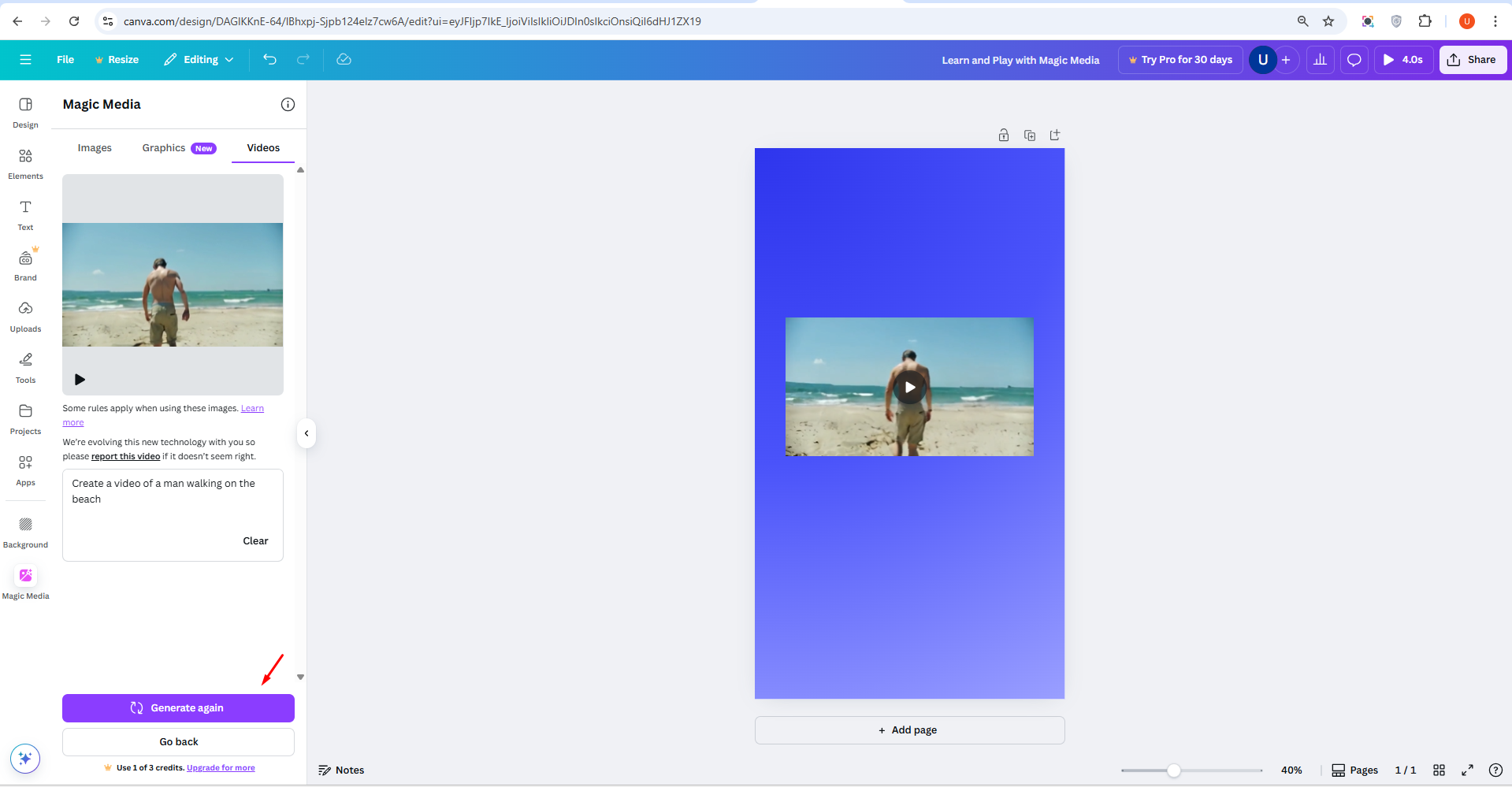 Pag-access sa text sa video tool sa Canva