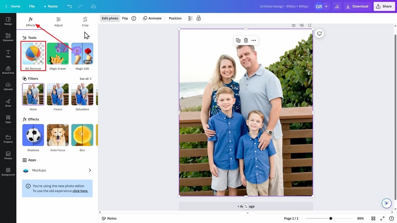 Valitse taustanpoistotyökalu