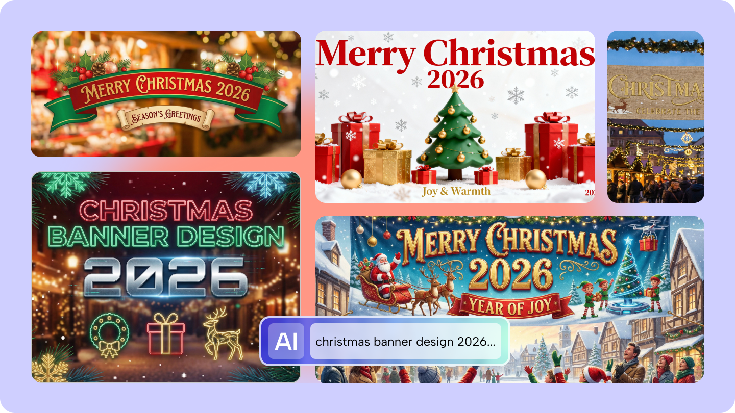 การออกแบบแบนเนอร์คริสต์มาสด้วย AI- ไอเดีย &amp; ตัวอย่างปี 2025
