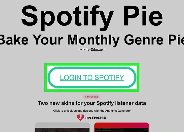 Connexion au compte Spotify pour une analyse approfondie par Spotify Pie