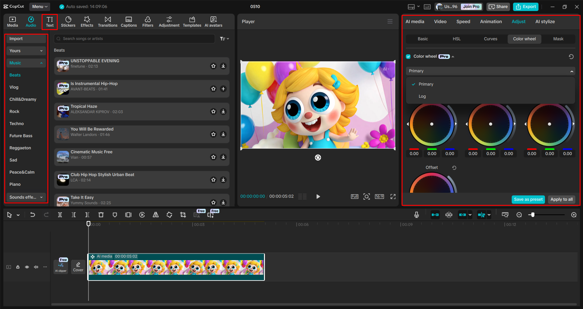 Modifica di un video con l' CapCut editor video desktop